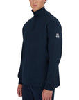Sandbanks - Navy Interlock Quarter Zip Sweater