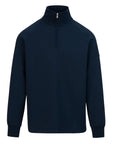 Sandbanks - Navy Interlock Quarter Zip Sweater