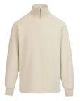 Sandbanks - Stone Beige Interlock Quarter Zip Sweater SWEATS Sandbanks