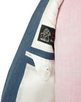 Robert Old - Mid Blue Herringbone Wool & Linen Jacket JACKETS Robert Old