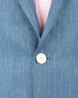 Robert Old - Mid Blue Herringbone Wool & Linen Jacket JACKETS Robert Old