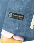 Robert Old - Mid Blue Herringbone Wool & Linen Jacket JACKETS Robert Old