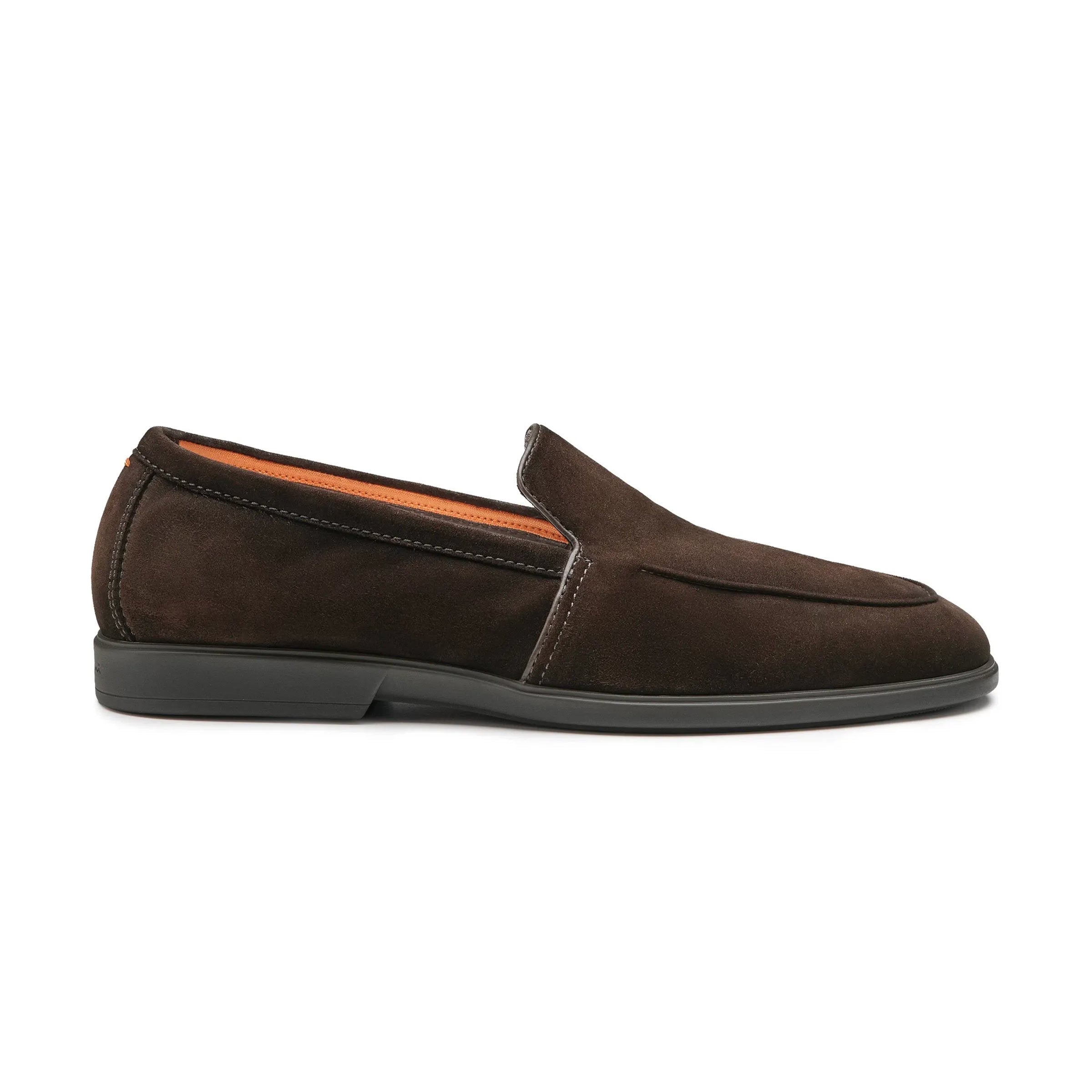 Santoni - Dark Brown Malibu Suede Loafer – Robert Old & Co display picture 1