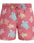 Vilebrequin - Boudoir Pink 'Moorea' Multicolour Turtles Swim Shorts
