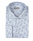 Robert Old - Navy Floral Italian Print Cotton & Linen Long Sleeve Shirt L/S SHIRTS Robert Old
