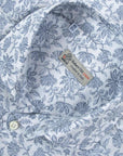 Robert Old - Navy Floral Italian Print Cotton & Linen Long Sleeve Shirt L/S SHIRTS Robert Old