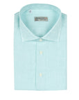 Robert Old - Turquoise Pure Linen Italian Short Sleeve Shirt S/S SHIRTS Robert Old