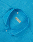 Robert Old - Royal Blue Pure Linen Italian Short Sleeve Shirt S/S SHIRTS Robert Old
