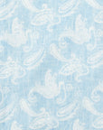 Robert Old - Light Blue Floral Print Italian Cotton & Linen Short Sleeve Shirt S/S SHIRTS Robert Old