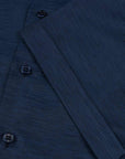 Navy Print Italian Cotton & Linen Short Sleeve Shirt S/S SHIRTS Robert Old