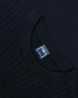 Fedeli - Midnight Blue Miguel Giza Knitted Cotton Crew Neck T-shirt TEE SHIRTS FEDELI