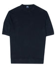 Fedeli - Midnight Blue Miguel Giza Knitted Cotton Crew Neck T-shirt TEE SHIRTS FEDELI