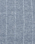 Fedeli - Denim Blue Dodo Cotton and Linen Ribbed Polo S/S POLOS FEDELI