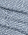 Fedeli - Denim Blue Dodo Cotton and Linen Ribbed Polo S/S POLOS FEDELI