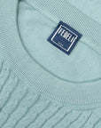Fedeli - Light Cyan Miguel Giza Knitted Cotton Crew Neck T-shirt TEE SHIRTS FEDELI