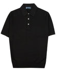 Robert Old - Black Pure Cotton Knit Short Sleeve Polo Shirt S/S POLOS Robert Old