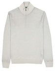 Robert Old - Light Grey 100% Virgin Wool Long Sleeve Zip Neck Sweater KNITWEAR Robert Old