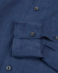 Robert Old - Navy Blue Italian Linen Long Sleeve Shirt L/S SHIRTS Robert Old