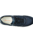 Santoni - Navy Suede Leather Sneakers SHOES Santoni