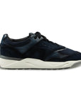 Santoni - Navy Suede Leather Sneakers SHOES Santoni