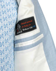 Belvest - Light Blue Check 'Natural Soft' Wool, Silk & Linen Jacket JACKETS Belvest