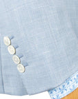 Belvest - Light Blue Check 'Natural Soft' Wool, Silk & Linen Jacket JACKETS Belvest