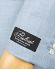 Belvest - Light Blue Check 'Natural Soft' Wool, Silk & Linen Jacket JACKETS Belvest