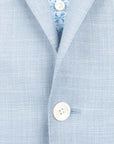 Belvest - Light Blue Check 'Natural Soft' Wool, Silk & Linen Jacket JACKETS Belvest