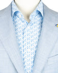 Belvest - Light Blue Check 'Natural Soft' Wool, Silk & Linen Jacket JACKETS Belvest