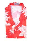 Robert Old - Red Floral Print 100% Linen Resort Shirt S/S SHIRTS Robert Old