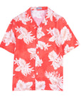 Robert Old - Red Floral Print 100% Linen Resort Shirt S/S SHIRTS Robert Old
