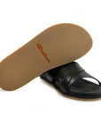 Santoni - Black Crossover-strap Leather Sandals SHOES Santoni