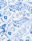 Robert Old - Blue Floral Print 100% Linen Resort Shirt S/S SHIRTS Robert Old