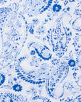 Robert Old - Blue Floral Print 100% Linen Resort Shirt S/S SHIRTS Robert Old