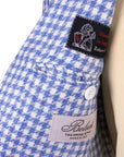 Belvest - Blue Houndstooth 100% Linen Jacket JACKETS Belvest