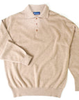 Robert Old - Linen Oban 3 button 2ply Cashmere Polo Sweater CASHMERE Robert Old