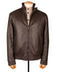 Robert Old - Dark Brown Bomber Style Deerskin Leather Jacket LEATHERS Robert Old