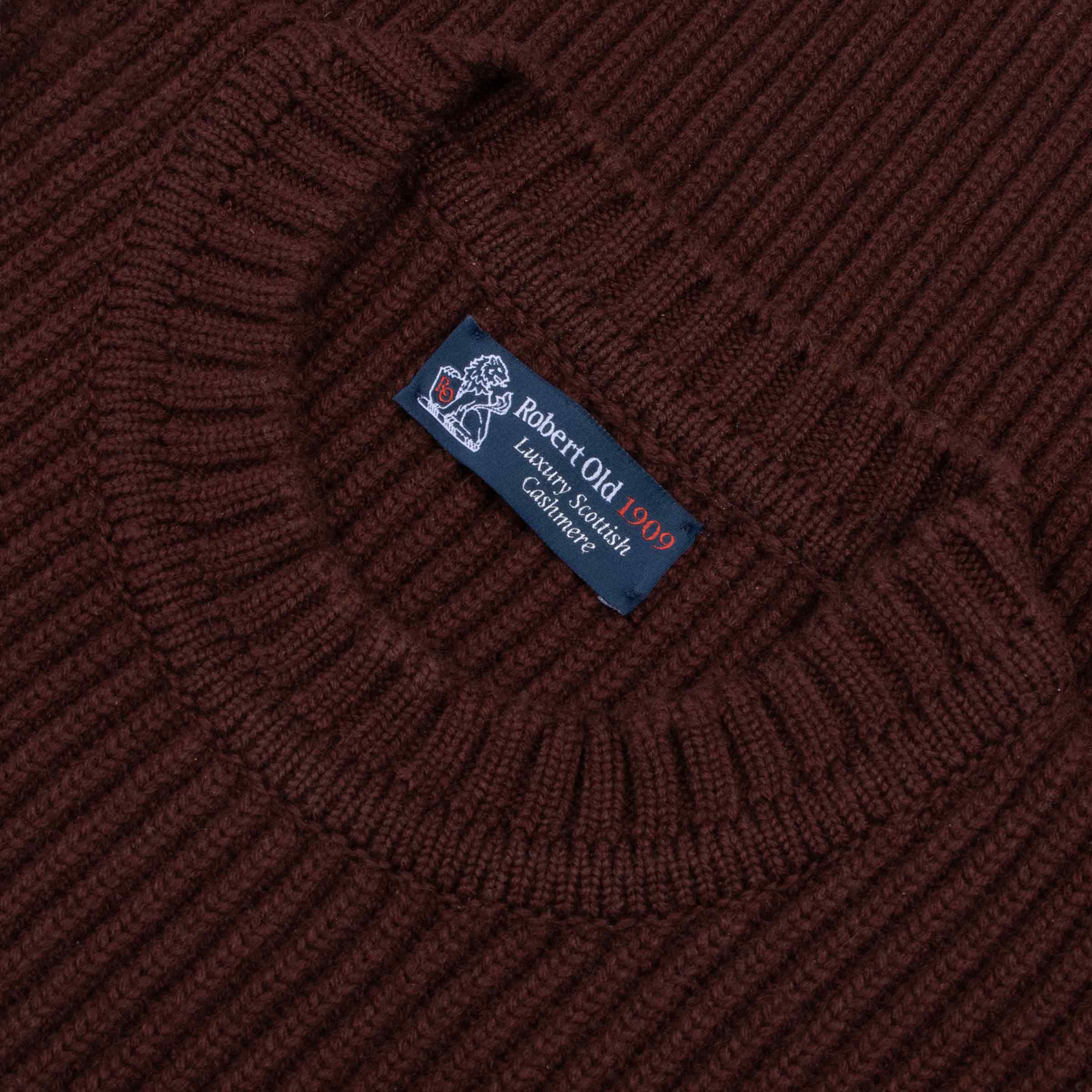 Robert Old - Bison Brown Altnaharra 8ply Crew Neck Cashmere Sweater CASHMERE Robert Old
