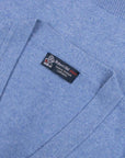Robert Old - Azzuro Blue Mallaig 4ply Cashmere Cardigan CASHMERE Robert Old