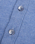 Robert Old - Azzuro Blue Mallaig 4ply Cashmere Cardigan CASHMERE Robert Old
