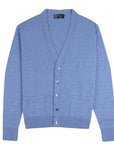 Robert Old - Azzuro Blue Mallaig 4ply Cashmere Cardigan CASHMERE Robert Old