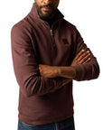 Belstaff - Oxblood Red Organic Cotton Quarter Zip Sweater SWEATS Belstaff