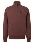 Belstaff - Oxblood Red Organic Cotton Quarter Zip Sweater SWEATS Belstaff