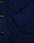 Inchiostro Blue Balmour 8Ply Shawl Collar Cable Cashmere Cardigan CASHMERE Robert Old