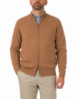 Robert Old - The Barra 4ply Full Zip Cashmere Cardigan - Savannah/Hessian CASHMERE Robert Old