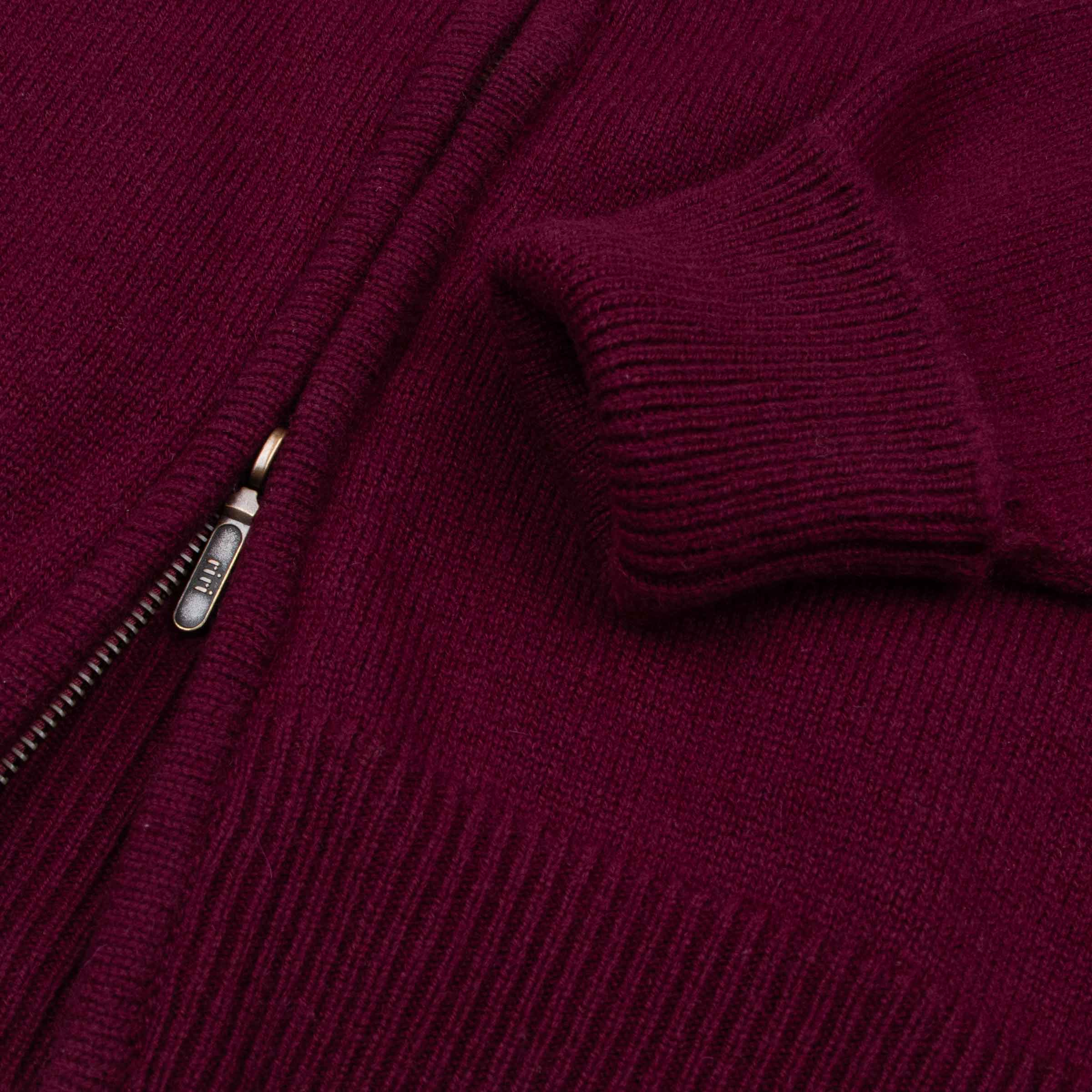 Robert Old - The Barra 4ply Full Zip Cashmere Cardigan - Pompeii Red - Astrakhan CASHMERE Robert Old