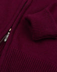 Robert Old - The Barra 4ply Full Zip Cashmere Cardigan - Pompeii Red - Astrakhan CASHMERE Robert Old