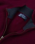 Robert Old - The Barra 4ply Full Zip Cashmere Cardigan - Pompeii Red - Astrakhan CASHMERE Robert Old