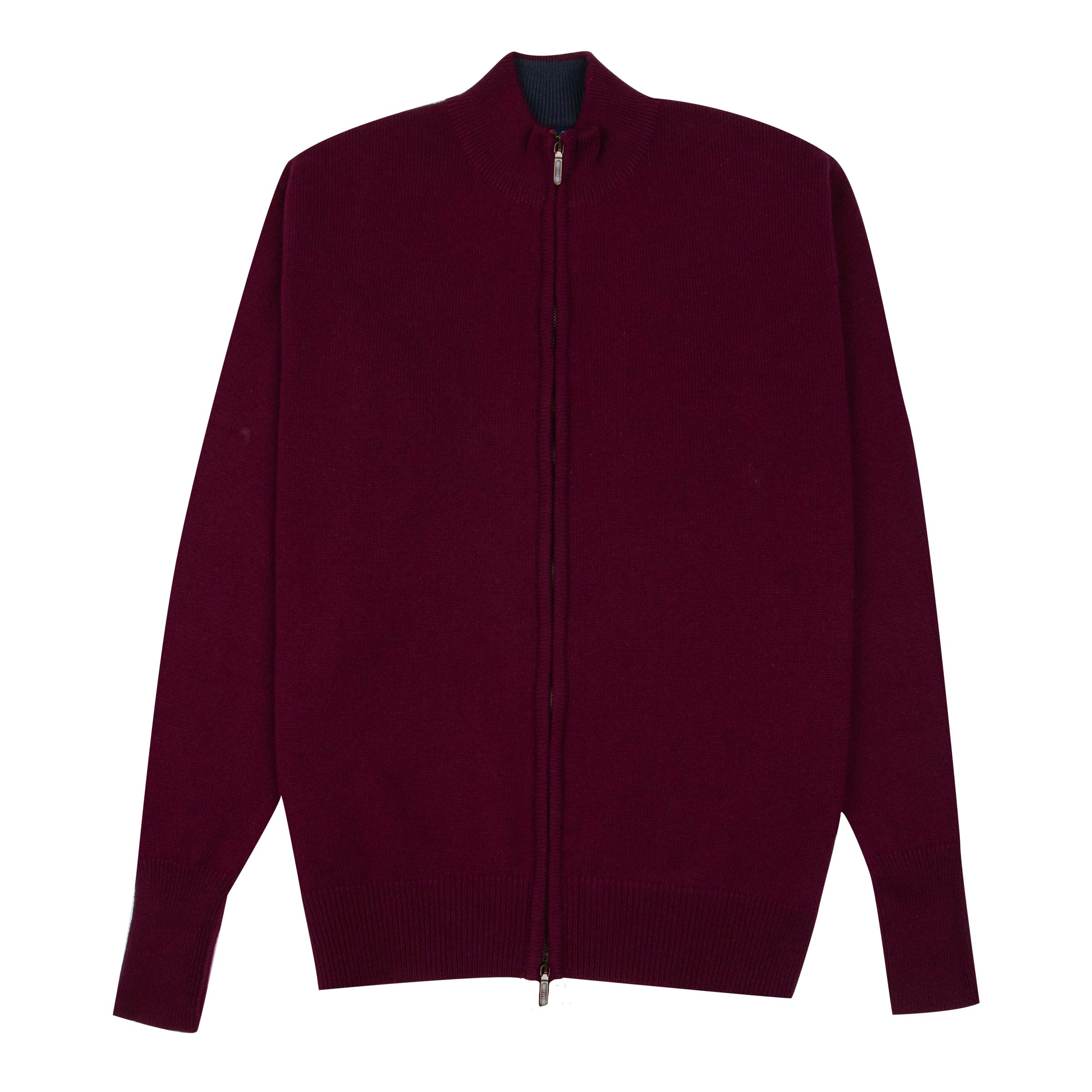 Robert Old - The Barra 4ply Full Zip Cashmere Cardigan - Pompeii Red - Astrakhan CASHMERE Robert Old