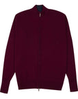 Robert Old - The Barra 4ply Full Zip Cashmere Cardigan - Pompeii Red - Astrakhan CASHMERE Robert Old